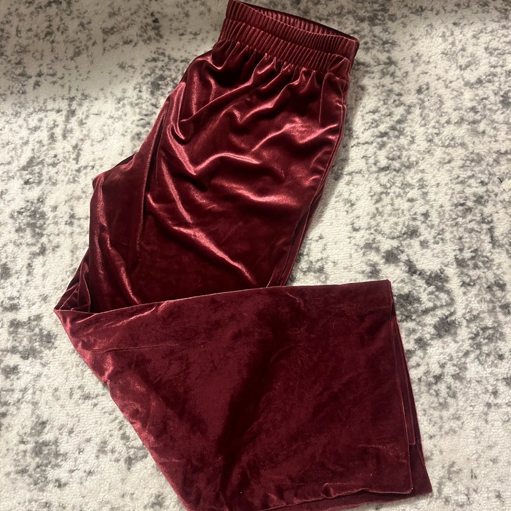 Maroon Velvet Sweats